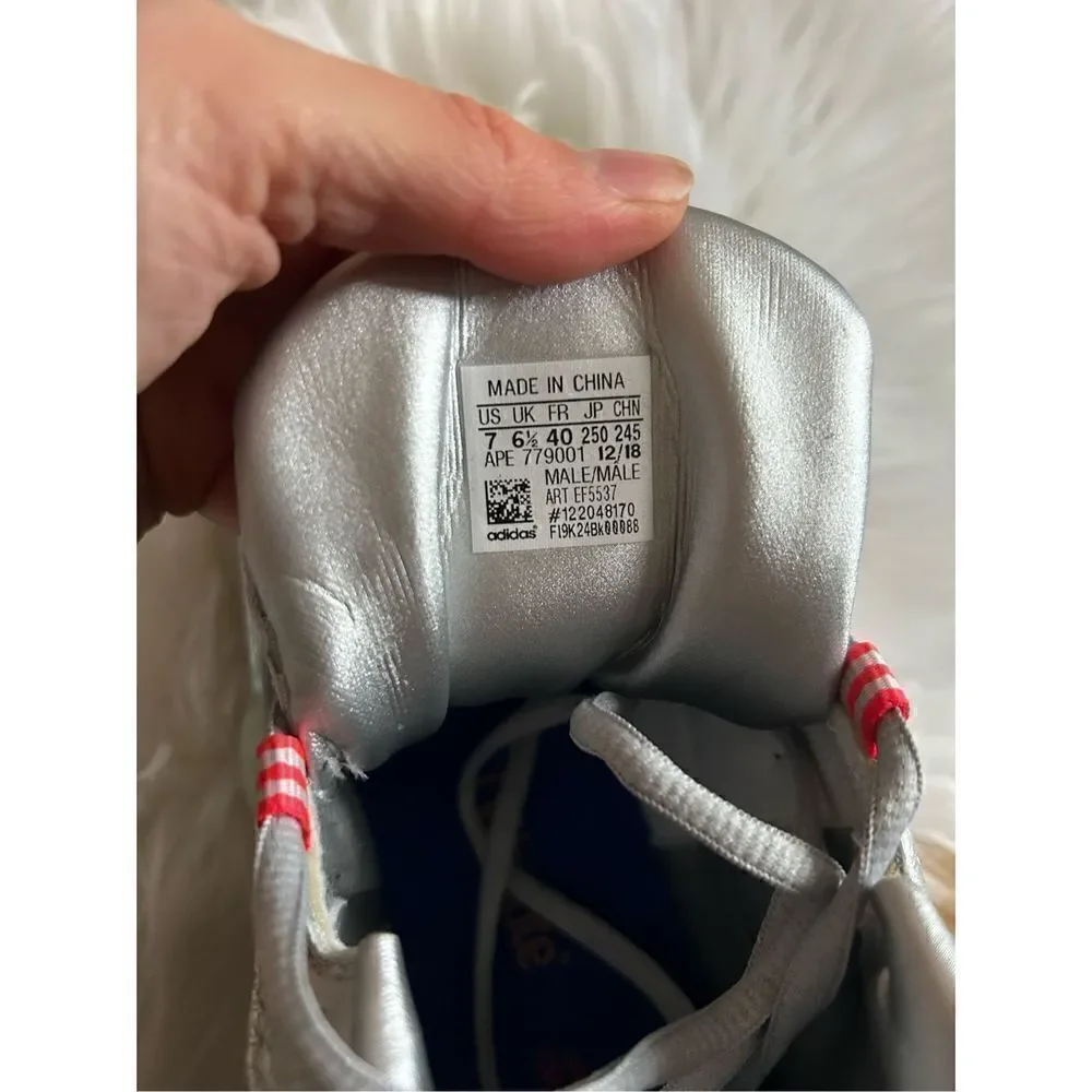 ADIDAS CRAZY BYW SILVER/BLUE/RED MID-TOP BASKETBALL SHOES EF5537 SIZE 7 men’s